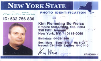 Kim Weiss's New York State ID card.