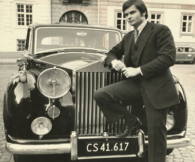 Kim Weiss with his newly acquired Rolls-Royce Silver Wraith in 1972. Photo: Danish weekly Billed Bladet.
