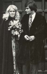 Kim Weiss in his black Birger Christensen mink coat on his wedding day with first wife Anita (maiden name: Fontel). Married on January 21, 1972, divorced on July 11, 1973.