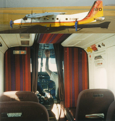 Near fatal flight experience on January 31, 1991 at Bindlacher Berg Airport (Bayreuth Airport), Bavaria, Germany & inside the local NFD aircraft. Photographed by Kim Weiss with Minox LX.