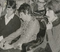 Kim Weiss, Paul McCartney and George Harrison (1967).