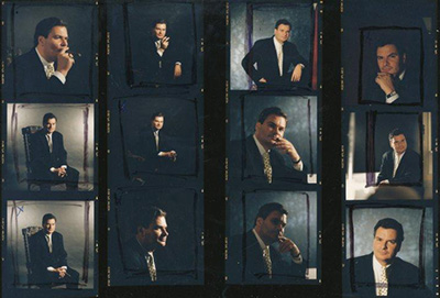 Photo contact sheet with portraits of Kim Weiss taken by his late wife Princess Anne-Lise of Schaumburg-Lippe (1946-1994), Royal Danish Court Photographer on April 2, 1991.