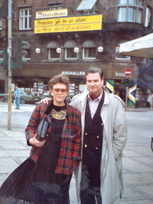 Kim Weiss and future wife Princess Anne-Lise of Schaumburg-Lippe photographed on Copenhagen's Town Hall Square 1991.